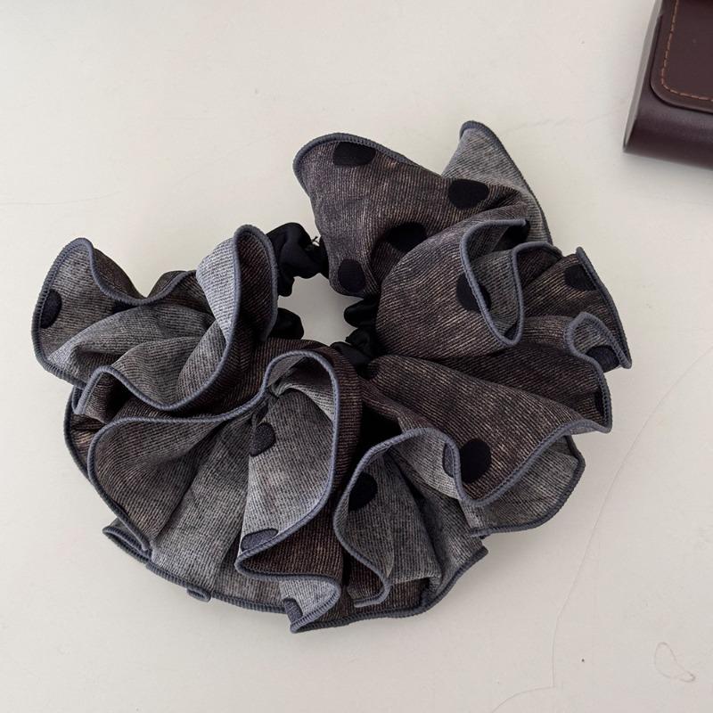 Hochwertiger Stil Grauer Polka-Dot-Rock, Haarnadel, Nischen-Hochwertiger Pferdeschwanz-Haargummi, Dame