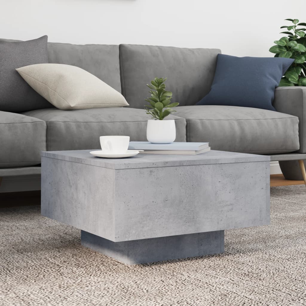 Coffee Table Concrete Gray 55 x 55 x 31 cm Engineered Wood