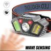 LED Multifunctional Strong Bald Light Wave Sensing Headlight Ultra Long Endurance Outdoor Emergency Lighting Work Light