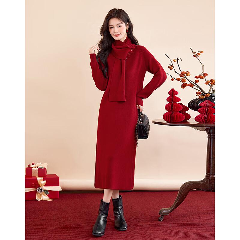 Elegant Petite Slim-Fit Solid Knitted Dress