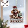 Christmas Ornament 2D Flat Acrylic Santa Claus/Snowman/Puppy Christmas Tree Hanging Ornaments for Holiday Tree Window Wall Decor