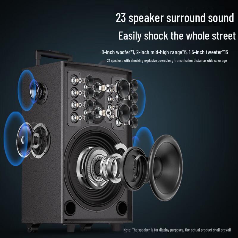 Soaiy X61 Portable KTV Trolley Speaker CN plug (adapter included)