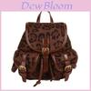 Retro Leopard Print And Color Blocked Backpack For Girls With Curved Shoulder Straps Suitable For School And Travel