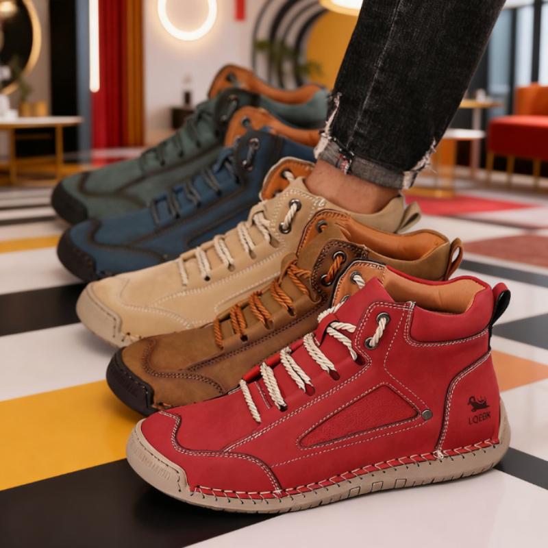 Men's Handmade Leather Casual Shoes Men Designers Comfortable Soft Loafers Outdoor Breathable Fashion Male Shoes Mosinka Shoes