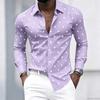 Men's Collared Long-sleeved Shirt, Classic Black Base with White Star Print, Slim Fit, Suitable for Commuting and Going Out.