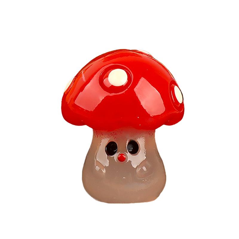 Luminous Mini Colorful Mushroom Ornament Cute Cartoon Mushroom Model DIY Micro Landscape Car Interior Decor