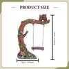 Couple Owls On A Tree Hanging Chair Figurine Aquarium Landscaping Sculpture Miniature Fairy Garden