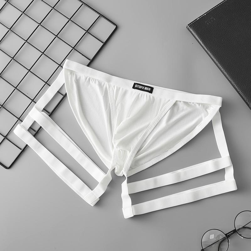 GTOPX MAN Men's Strappy Low-Waist Triangle Briefs with U-Convex Pouch - Sexy, Sweat-Absorbent Tie-Up Underwear.
