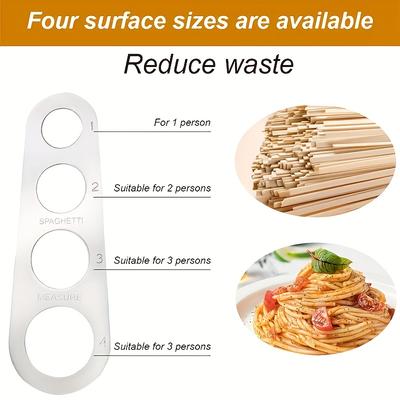 1 Stück 4-Loch Edelstahl Pasta Messwerkzeug-Rostbeständig,Küchenhelfer für Präzise Spaghetti & Breite Nudeln Portionskontrolle