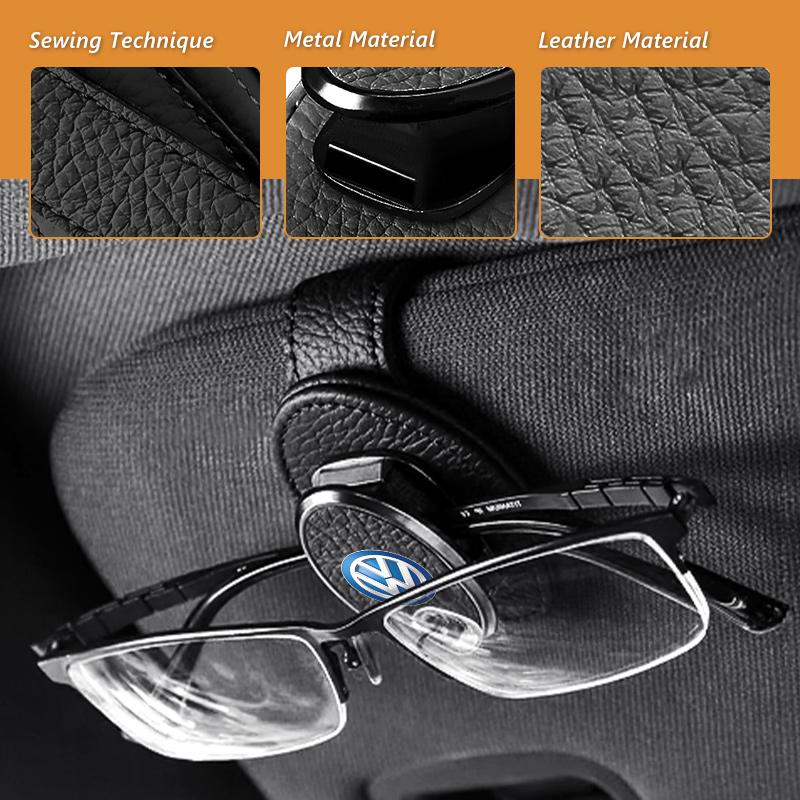 Valve Stems Caps Car Sun Visor Eyeglass Hanger Clip Glasses Holder Card Auto Storage For Volkswagen VW Scirocco Passat Polo B5 BNI8
