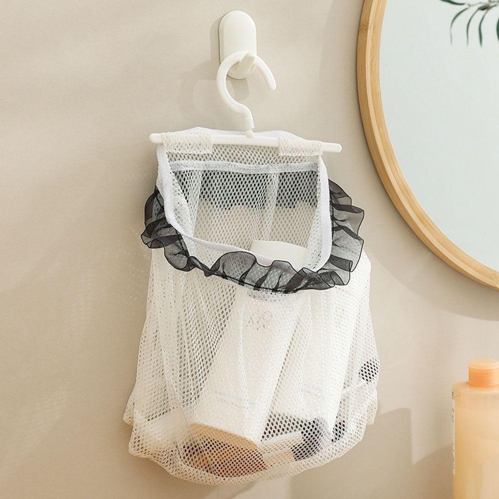 Foldable Clothespin Bag Breathable Hanging Drying Net Bag Laundry Storage Mesh  for Bathroom