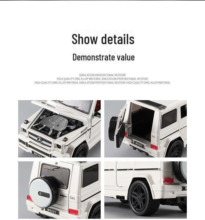 Large 1:24 Mercedes-Benz G65 Alloy Car Model with Sound and Light, Pull-Back, for Boys - Hot Sale In Taiwan Province.