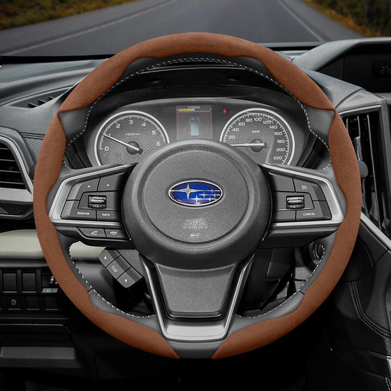 vcxja9 Suitable for Subaru Anti-Slip Buckle Segmented Suede Steering Wheel Cover Suitable for Forester Sh 2009 Impreza Legacy 2014 Levorg Xv 