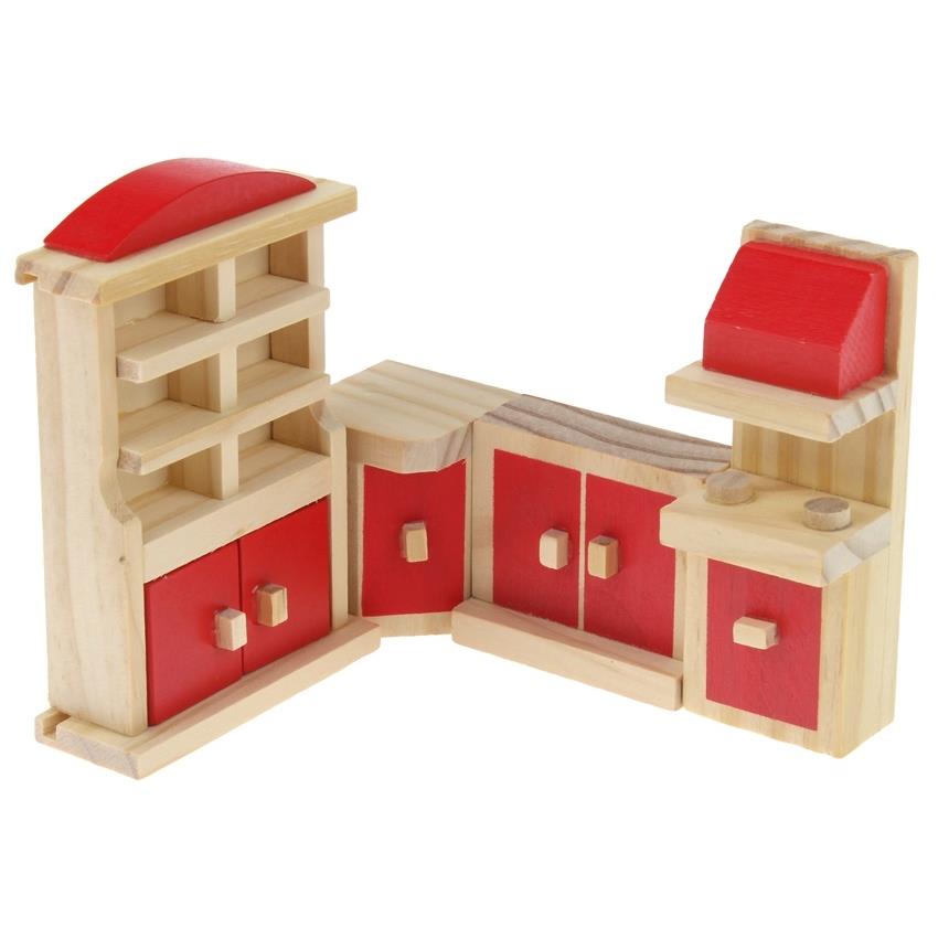 Wooden Furniture Dollhouse Furniture Set Accessories 35 Pieces