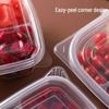 Round Transparent Disposable Fruit Box with Dividers and Lid for Fresh Slices and Salad Platter.