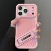 Luxury Heat Dissipation With Holder Phone Case For 11 12 13 14 15 16 17 Pro Max Plus Air Shockproof Bumper Cases Cover