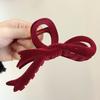 New Red Velvet Bow Hair Clips Autumn Winter Women Hair Claw Clip French Elegant Hairpin Hair Accessories Female Headwear Gift