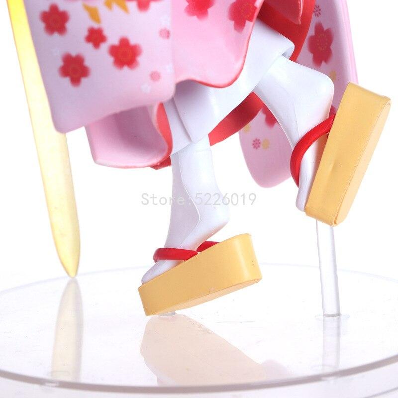 25cm Fate Stay Night Saber Kimono Ver .1 /7 Scale Action Figure Saber Sexy Girl Anime Figure Saber Figurine Collectible Model Toy