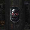 Vokální Halloweenská Kostra Rekvizita Bateriově Napájené LED Svítící Oči Mluvící Duch Zvon Tajemná Místnost