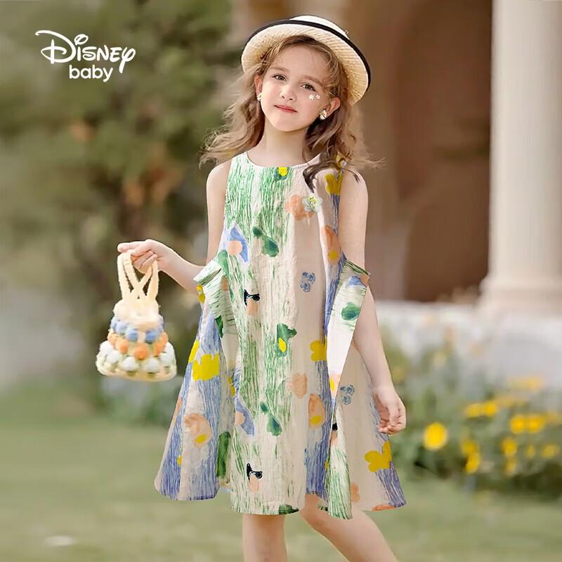 Disney Girls  Summer Floral Sleeveless Dress 150 зелёный