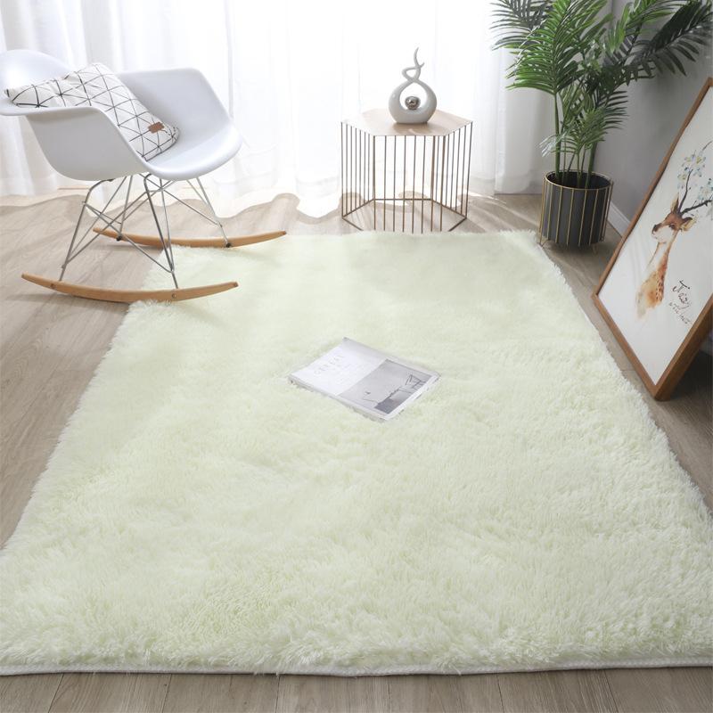 Simple Modern Silk Hair Tie-Dye Carpet Plush Soft Living Room Bedroom Bed Blanket Children's Room Non-Slip Floor Mat