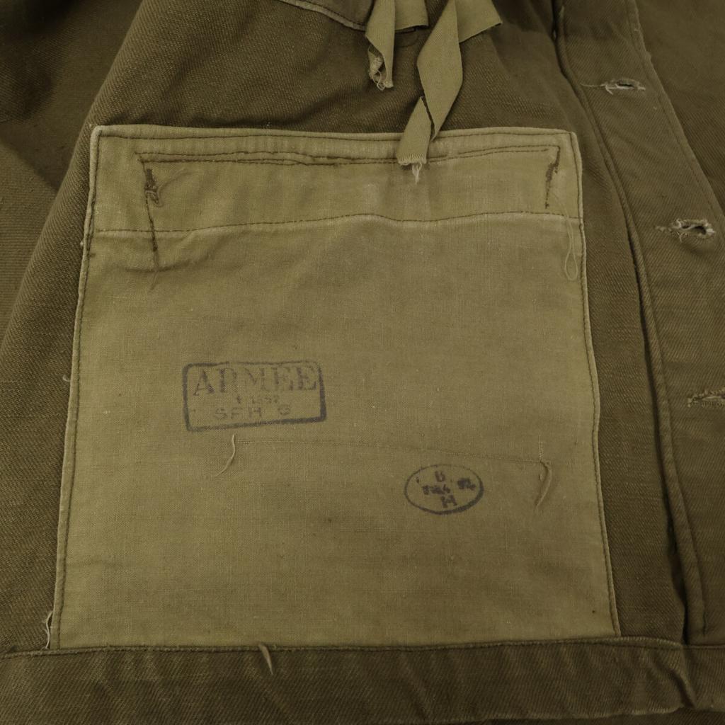 Vintage 1940s French Army Khaki Early Model M-47 Jacket Jacket 26 khakiUsed