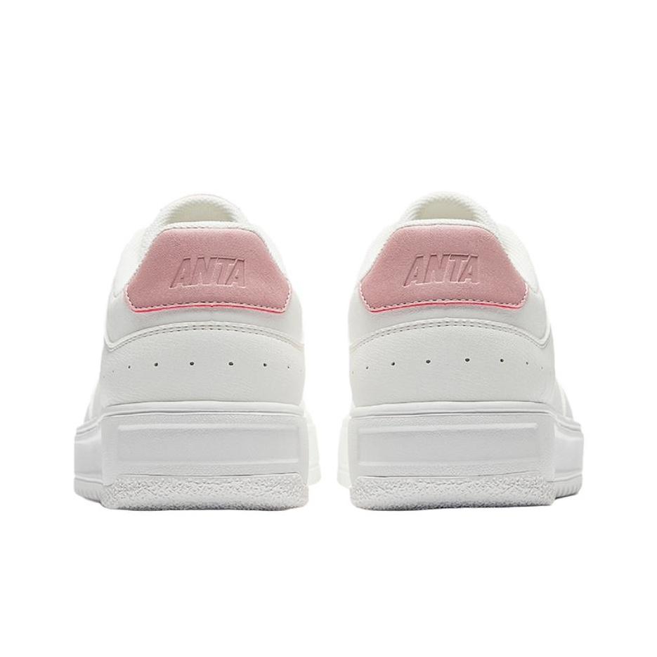 Anta Simple Comfortable Non-Slip Shock Absorbing Wear-Resistant Low-Top Sneakers Women Sneakers White 122538015-1