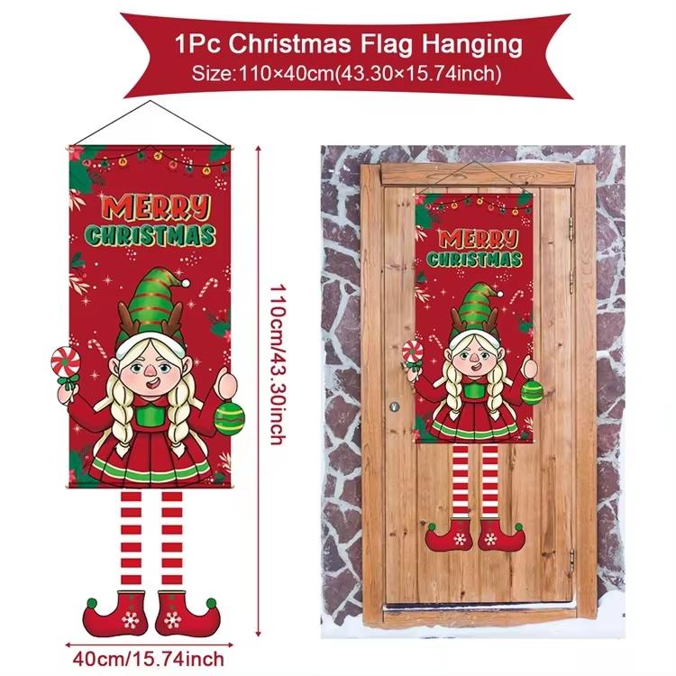 Merry Christmas Hanging Flag Christmas Decorations For Home 2026 Christmas Door Banner Xmas Gifts Navidad Happy New Year 2026