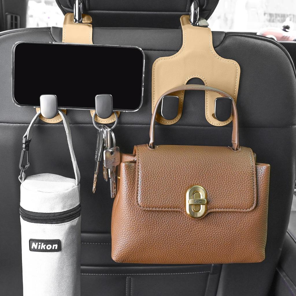 JEYODA Easy To Install Car Hooks, Headrest Car Hooks, Car Seat Hooks, Car Luggage