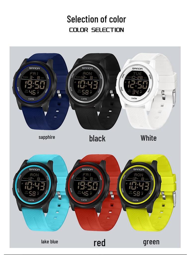 Sanda Waterproof Multifunction Electronic Watch for Teens - Trendy Unisex Design with Alarm