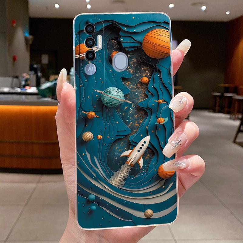 For Tecno Spark 7 Pro 8 8p 8t 9T (India) Cases Butterfly Phone Cover Spark7 7T 7Pro Bag Soft Silicone Transparent TPU Jelly Case