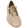 Zara Lambskin Lightweight Elegant Artistic Casual High Heels 5.5cm Leather Strap Chunky Mary Jane Shoes Women shoes Light-Beige 12238510002