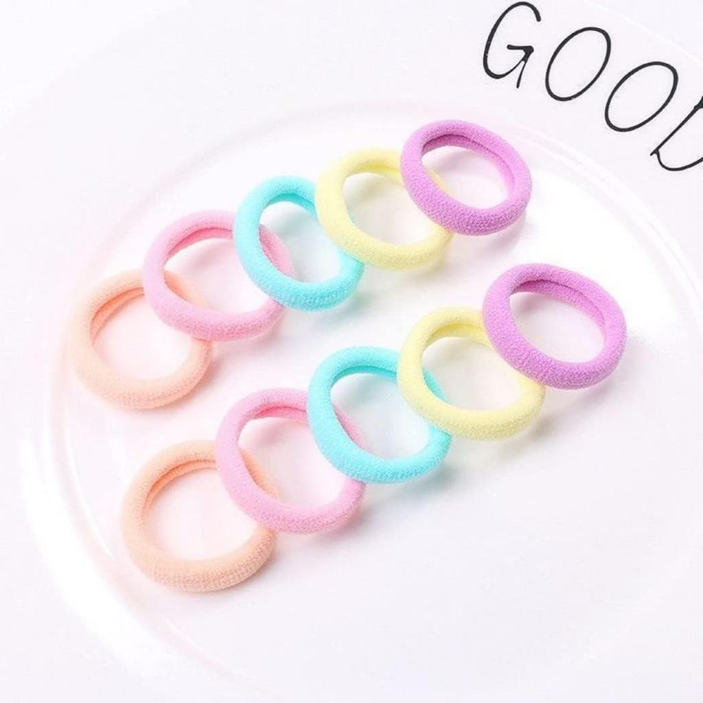 HappyHome Kids' Cute Hair Ties, 100-Piece Set, Colorful Hair Accessories for Kids and Babies
