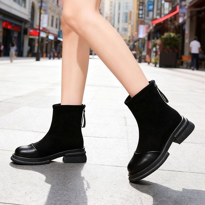 British Martin boots children's autumn and winter 2025 new thick heel thin boots French small thin short boots