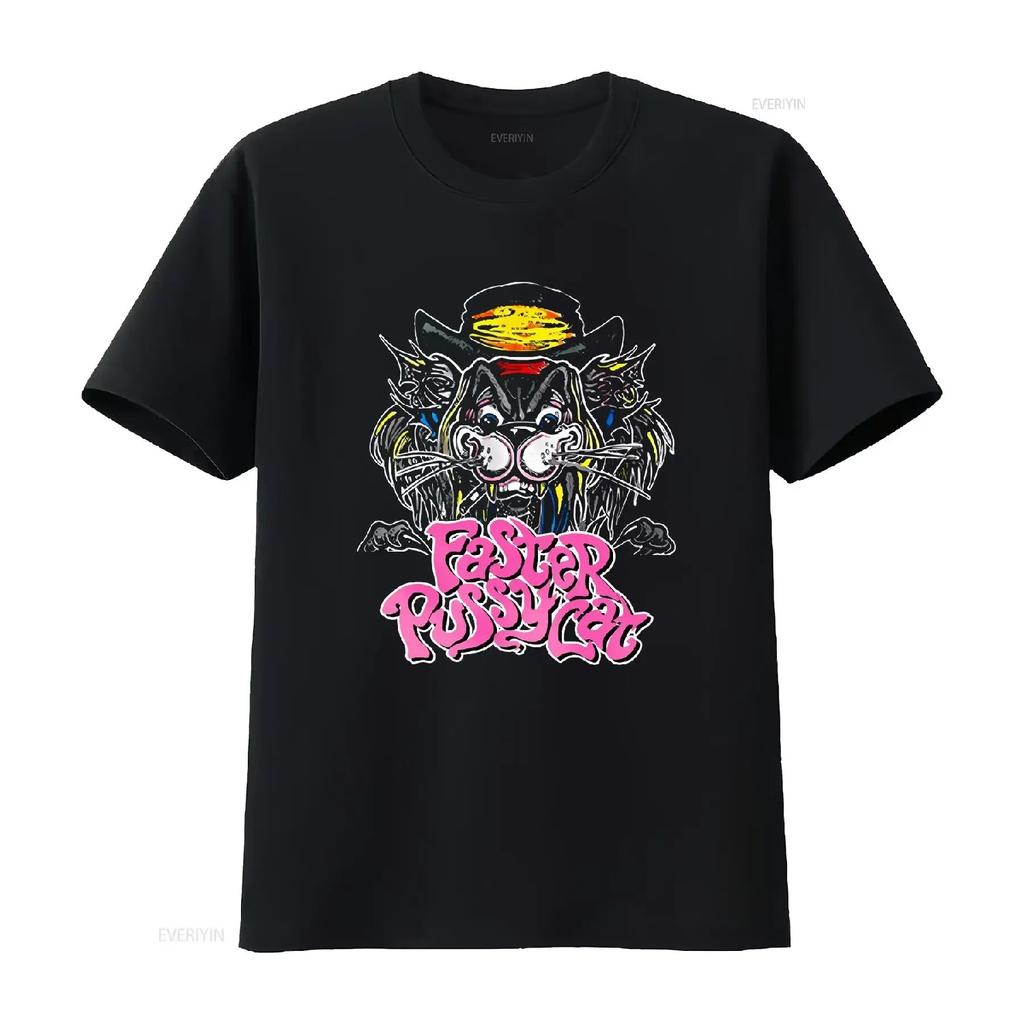 Faster Pussycat Band Bavlněné tričko Všechny velikosti S až 5XL vintage Prané Unisex designové oblečení Měkký top Pro každodenní nošení Ležérní