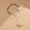 Halloween dark goth crystal spider necklace punk exaggerated imitation pearl beaded collarbone chain