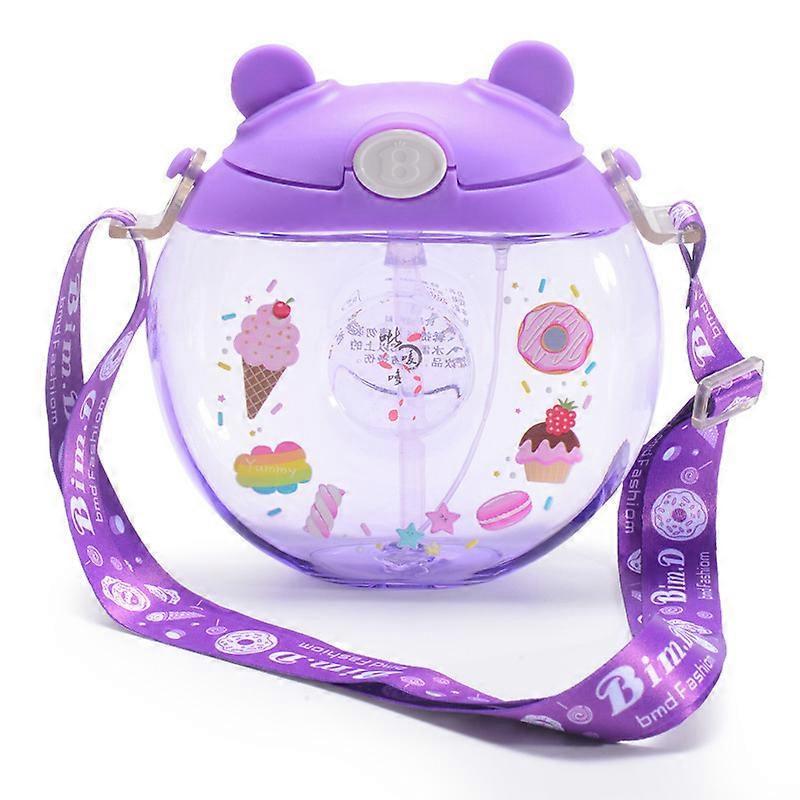 children water bottle portable kettle with straw summer cartoon cute plastic cup