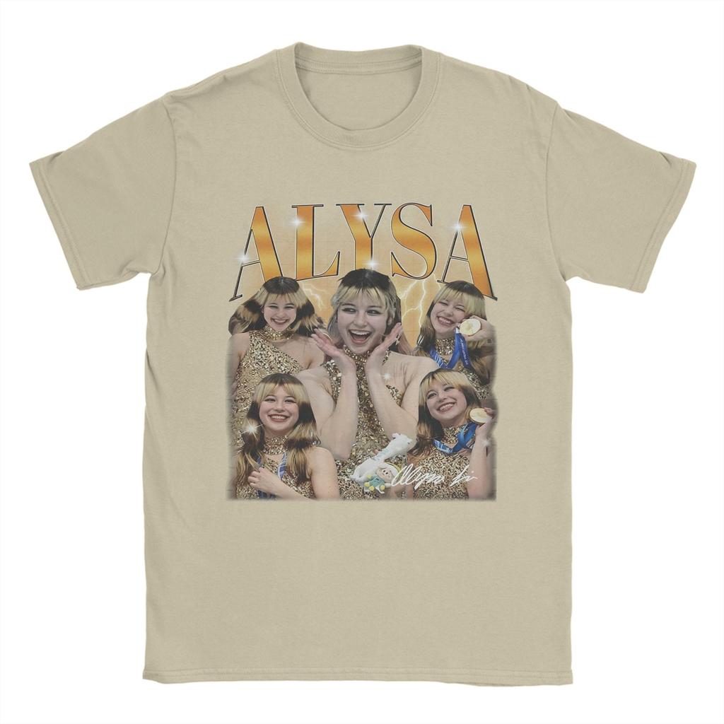 Neuheit Alysa Liu USA T-Shirt Unisex Rundhals 100% Baumwolle T-Shirts Kurzarm T-Shirt Große Größen Kleidung