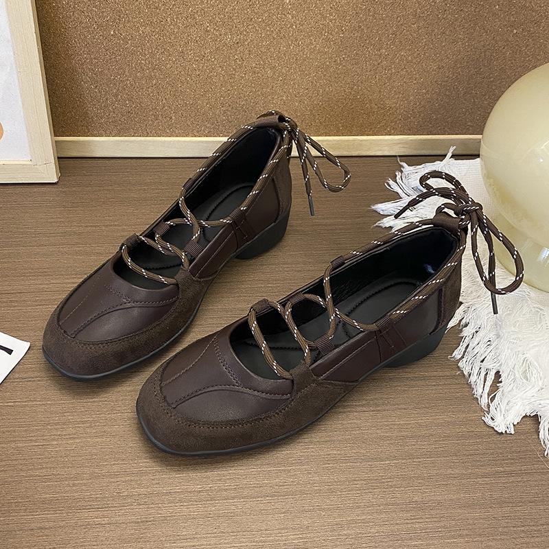 

Casual skirt Mary Jane shoes women s autumn 2025 new fashion versatile round head casual lightweight small single shoes 40 коричневый
