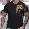 Men's T Shirt 3D Animal Graphic Tees Casual  O-neck Short Sleeve Leopard Print Harajuku Streetwear Oversized Tops Clothing