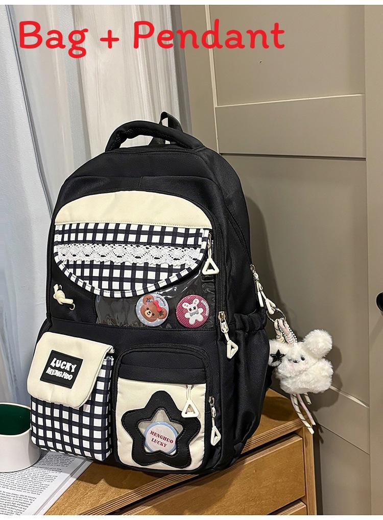 Fashion Backpack With Material And Arch Shaped Shoulder Straps