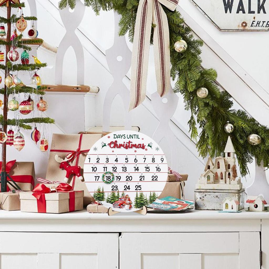 25 Days Countdown Christmas Ornaments Christmas Advent 25 Days Till Christmas Wooden Decoration Christmas Tree Door Sign Decor