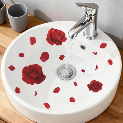 Romantic Simulation Red Rose Flower Living Room Home Background Wall Decoration and Beautification Stickers