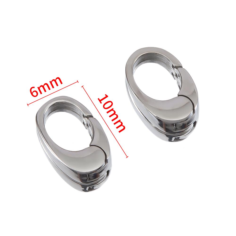 2pcs/1pc No Fade Stainless Steel Heart Spring Lobster Clasp Keychain Oval Clasps Keyring Carabiner Key Holder DIY Jewelry Making