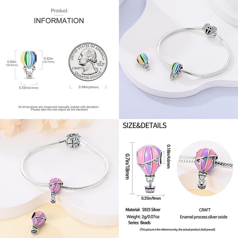 Fit Pan Original Bracelets Copper House Astronaut Puzzle Colorful Air Balloon Charms Beads Diy Fine Jewelry