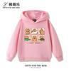Sudadera con capucha infantil con estampado de capibara, otoño e invierno, para niños y niñas, forrada de felpa, versátil y a la moda.