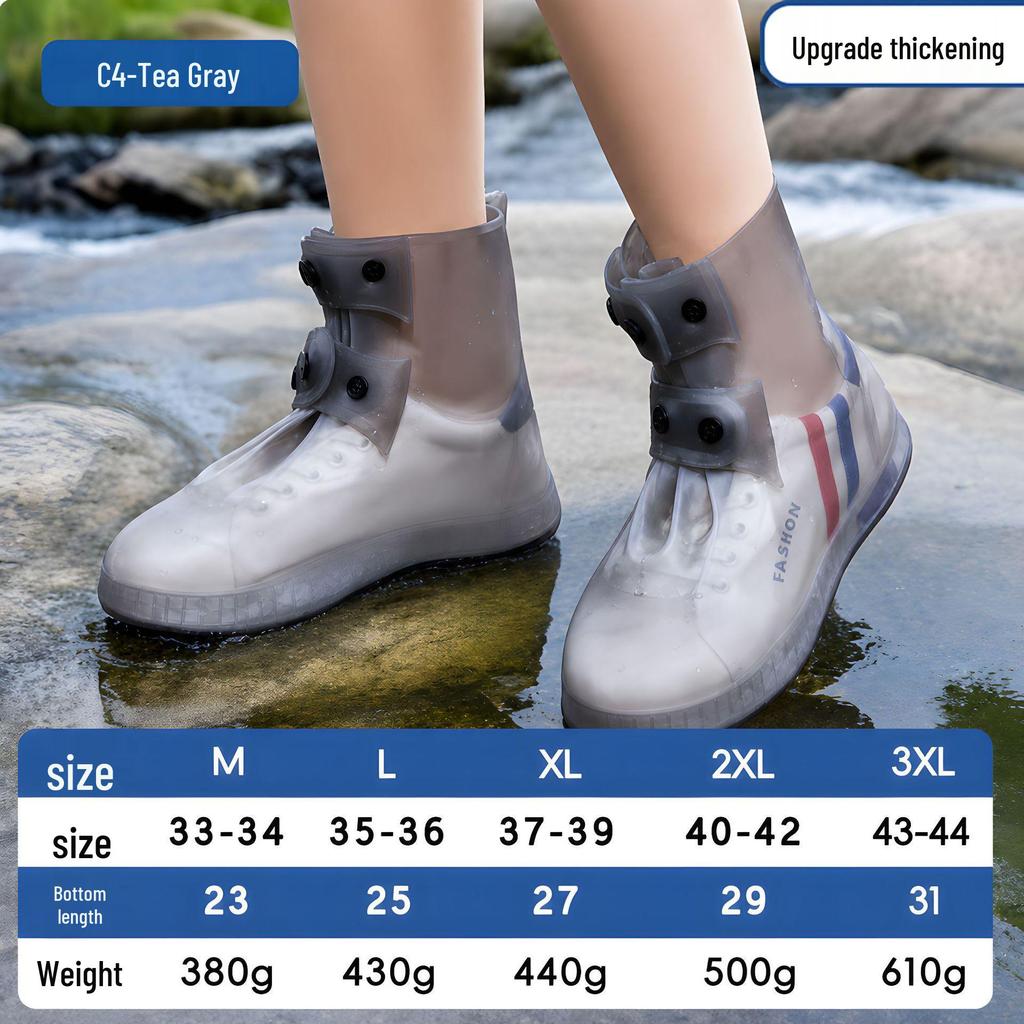 Copriscarpe in Silicone Antipioggia Impermeabili Antiscivolo - Durevoli, Riutilizzabili, Protezione Alta per Donna, Uomo e Bambini.