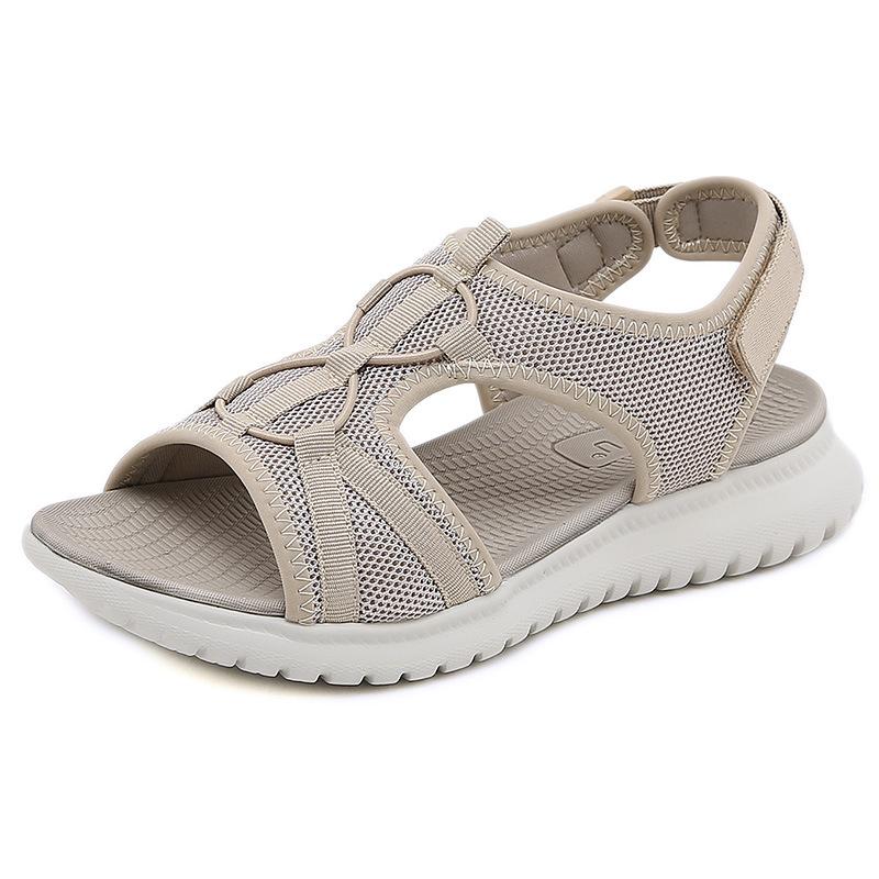 Neue europäische Sport-Md Damen-Sandalen Casual einfarbig Bequem Übergröße Sandalen Modische Casual Klettverschlüsse