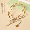 White agate auspicious cloud wish-fulfilling lock pendant, auspicious peace lock, chalcedony, olive stone, bamboo knot, new Chinese style clavicle