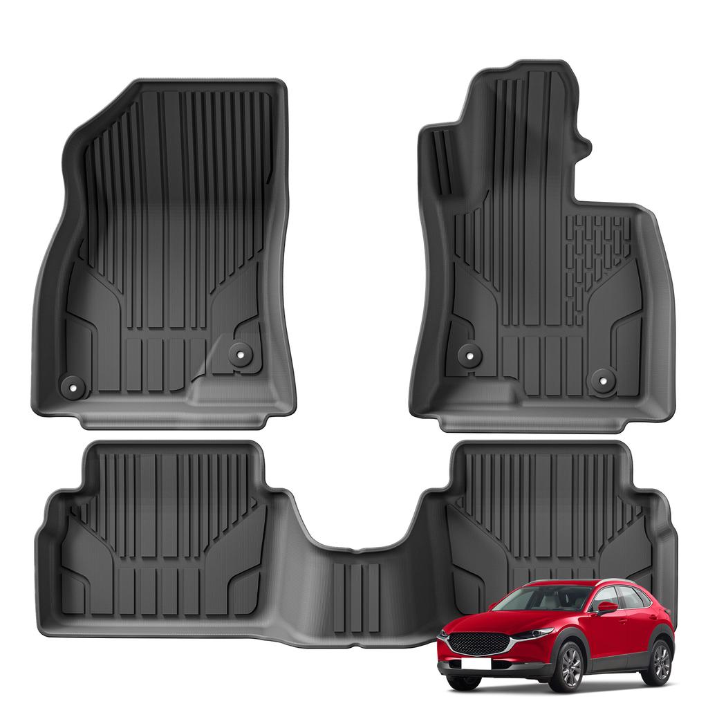 Smabee Right Drive for Mazda3 CX-30 (2WD AT) 2019-2024 TPE 3D Car Floor Mats Cargo Liner Trunk Pad All-Weather Accessories Black